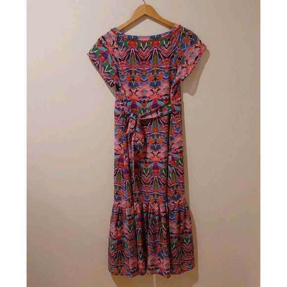 Anthropologie Vanessa Virginia Mural Maxi Dress Size 8 Beaded Boho Artsy - Picture 8 of 11